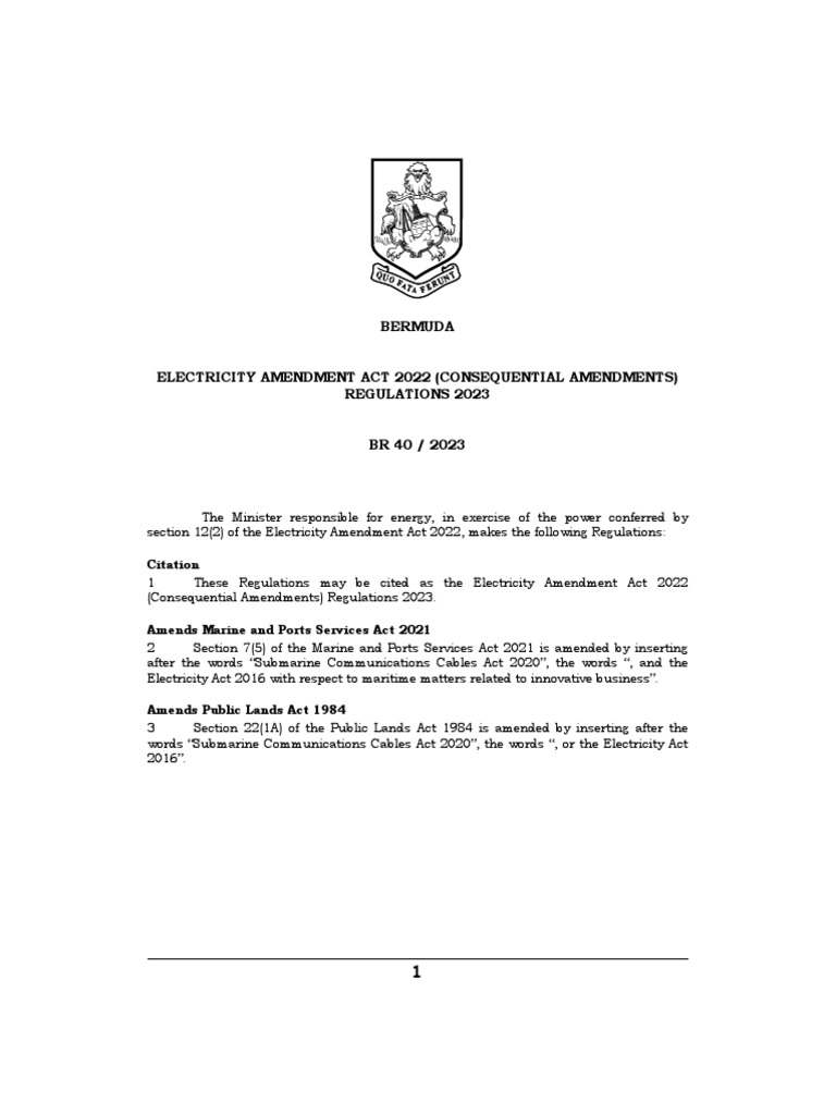 Electricity Amendment Act 2022 (Consequential Amendments) Regulations