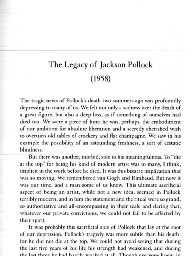 jackson pollock essay