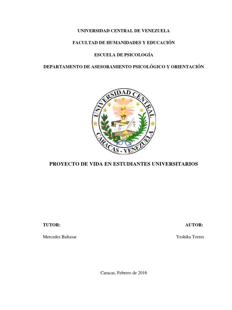 Proyecto de Vida en Estudiantes Universitarios | PDF | Vida | Sicología
