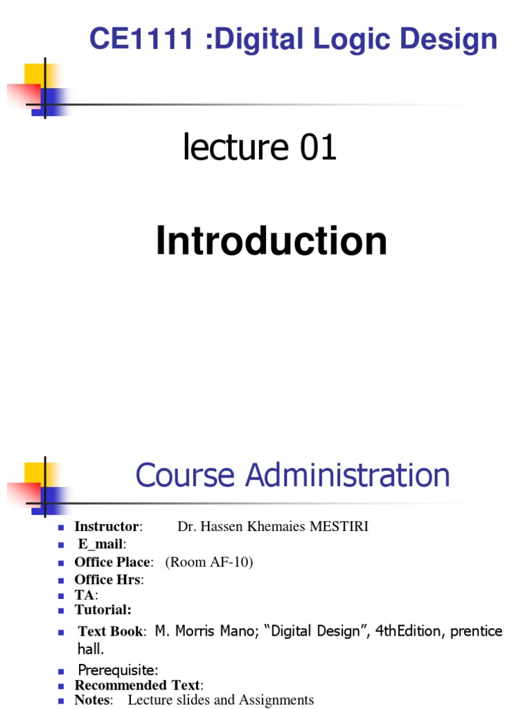 Logic Design Slide 1 Pdf Binary Coded Decimal Ascii