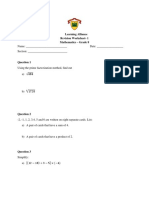 Maths Revision Worksheet Grade 8 Cambridge Checkpoint Learning Alliance