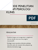 Pertemuan 7 Metode Penelitian Dalam Psikologi Klinis