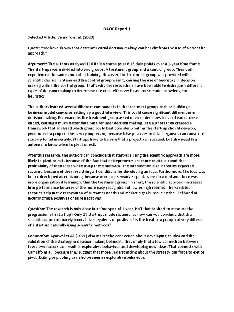Consumer behaviour report about article pdf startup company small
