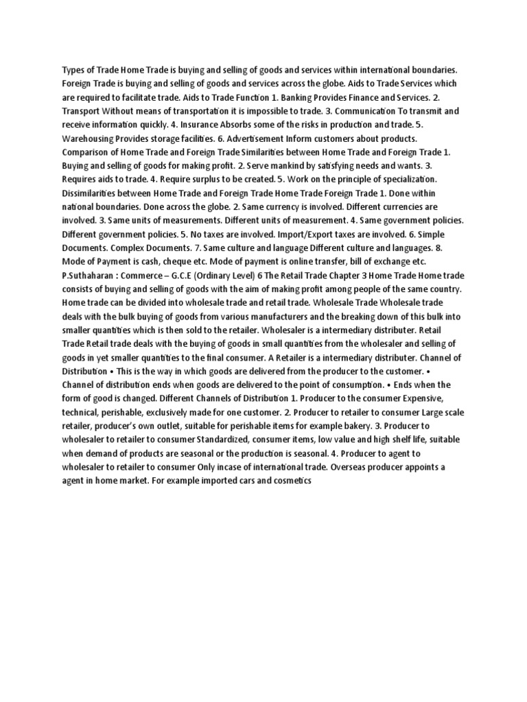 types-of-trade-home-trade-is-buying-and-selling-of-goods-and-services