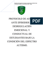 Protocólo Ante Desregulación Emocional y Conductual de Estudiantes TEA.