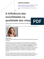 A Influencia Das Incivilidades Na Qualidade Das Relacoes