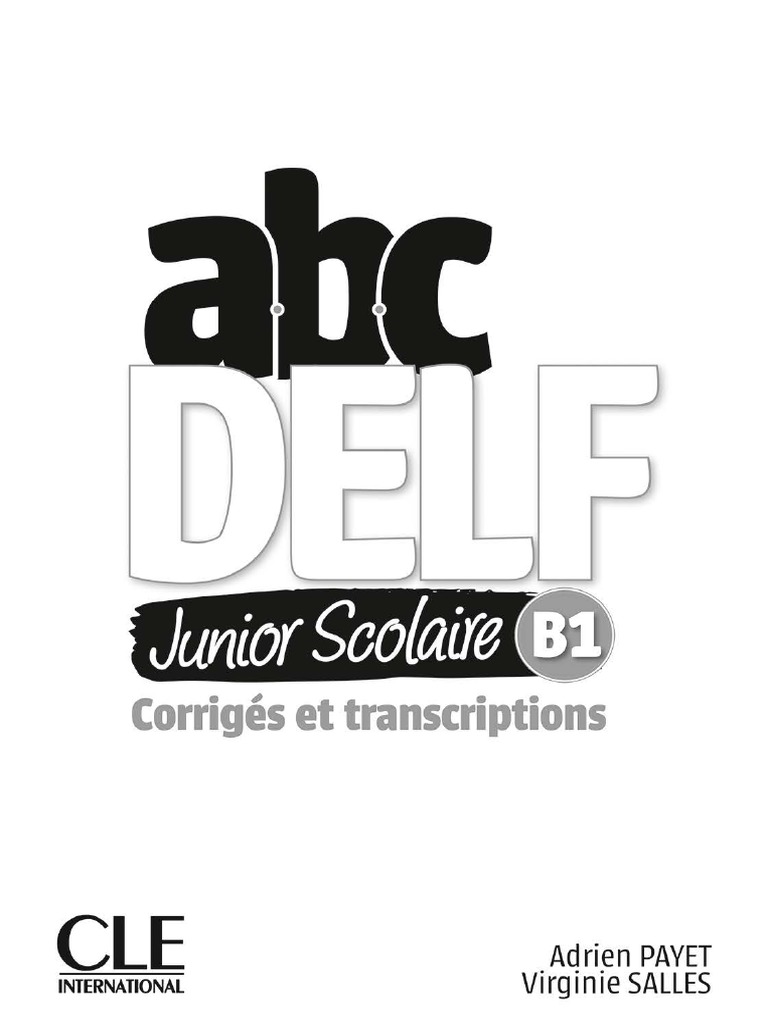 Abc Delf Junior B1 NF Corrigé | PDF