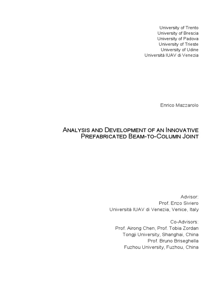 Tesis analysis and development of an innovative prefabricated beam to