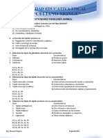 Cuestionario Fisiología Animal 2bgu