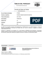 República Del Paraguay: Consulta de Datos de Cédula