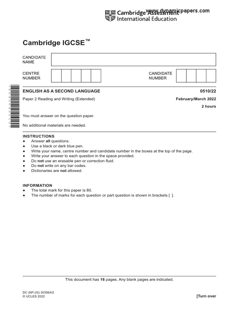 Cambridge igcse english as a second language 0510 22 pdf trees