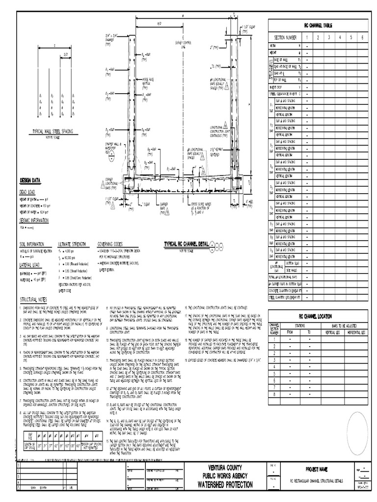 RC Rectangular Channel Structural Detail PDF