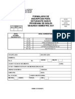 Form. Inscripcion 2do Semestre 2021 Alumnos Nuevos