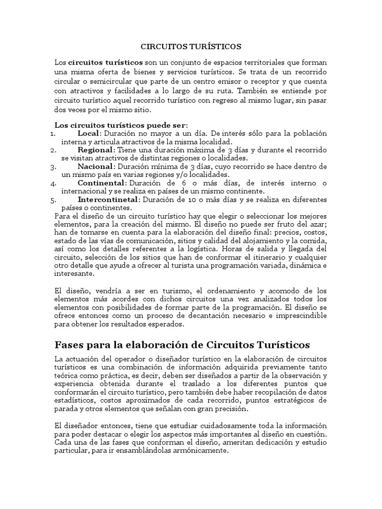 Circuito turistico pdf turismo dise o
