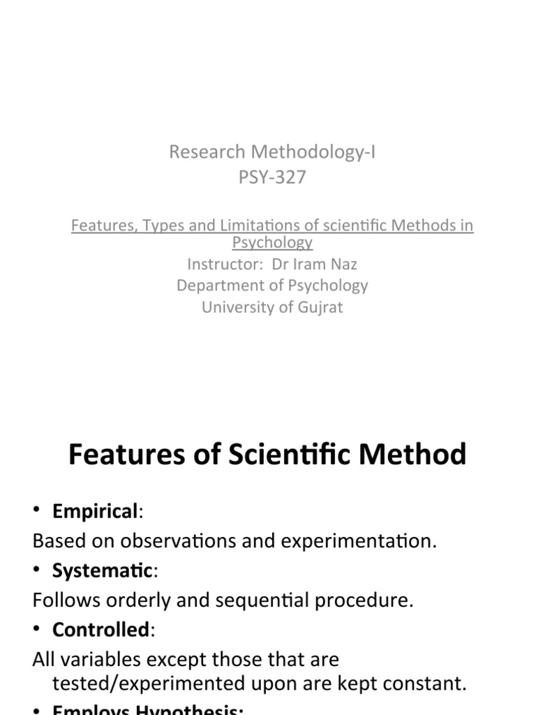 Psychological Research PDF Scientific Method Statistics