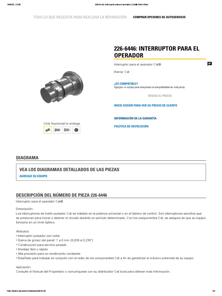 226-6446 - Interruptor para El Operador - Cat® | PDF | Bienes ...