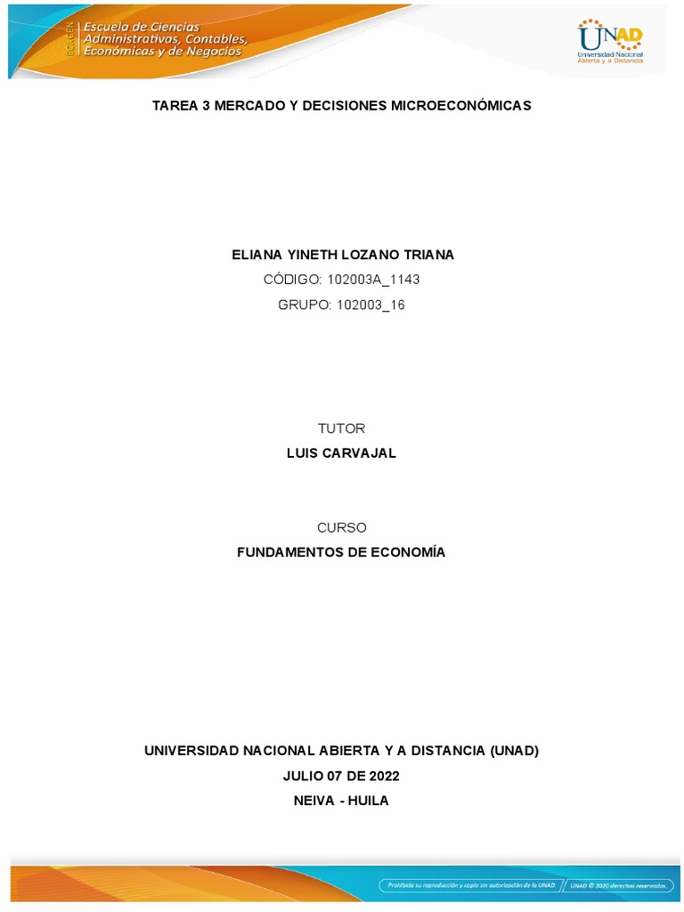 Tarea 3-102003 - 16-Eliana Yineth Lozano Triana | PDF | Oferta y ...
