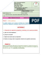 Actividades de Historia Semana 2 Abordaje Currícular 2021 - 2022