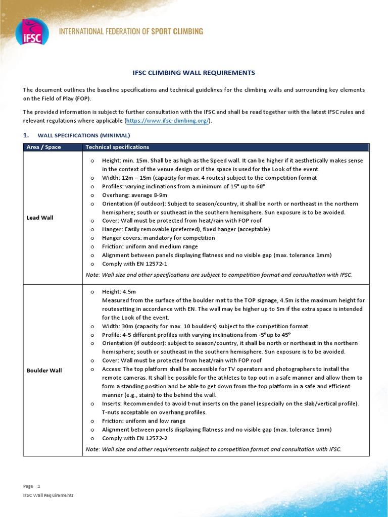 Climbing Wall Requirements PDF Roof Stairs