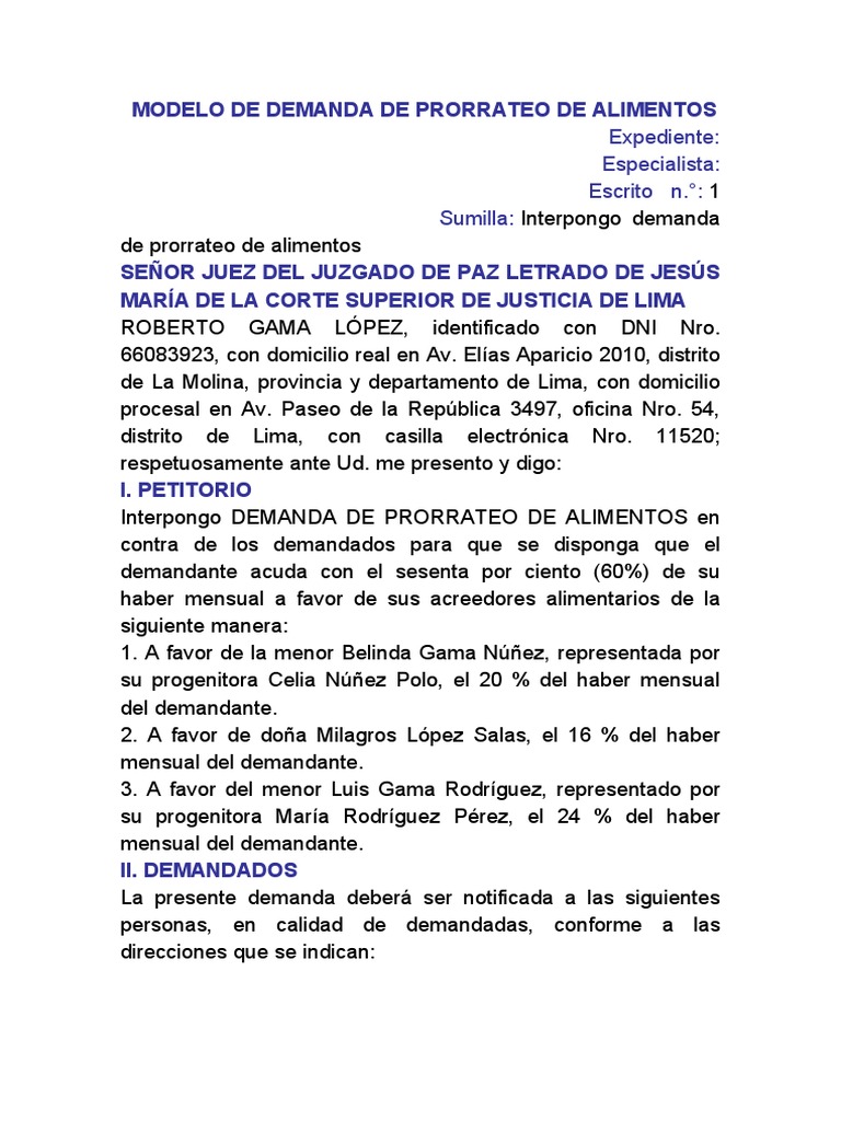 Prorrateo de Alimentos | PDF | Pensión alimenticia | Justicia