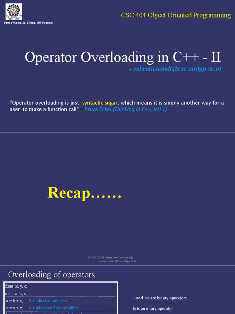 Introduction to Operator Overloading in C++ - ppt download