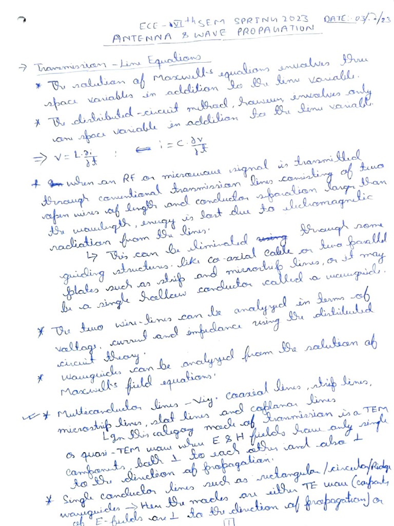 Antenna & Wave Propagation Notes Part1 PDF
