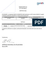 Certificado Eps Emilse