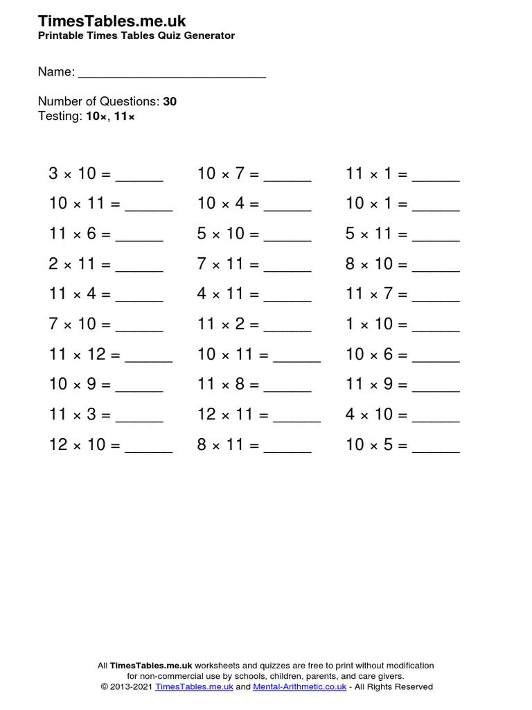 Times Table Rock Star | PDF