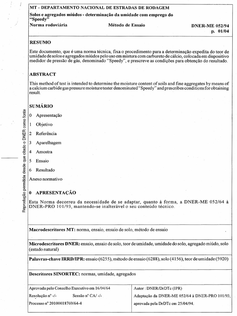 Dner me 052 94 1 speedy pdf umidade press o