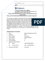 Eskom Fixed Rate Notes - Pricing Supplement Oct 2013