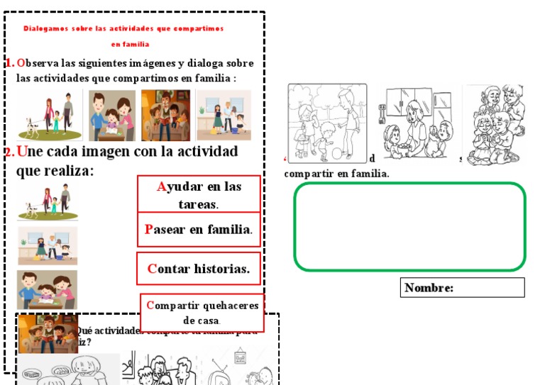 FICHA Dialogamos Sobre Las Actividades Que Compartimos | PDF
