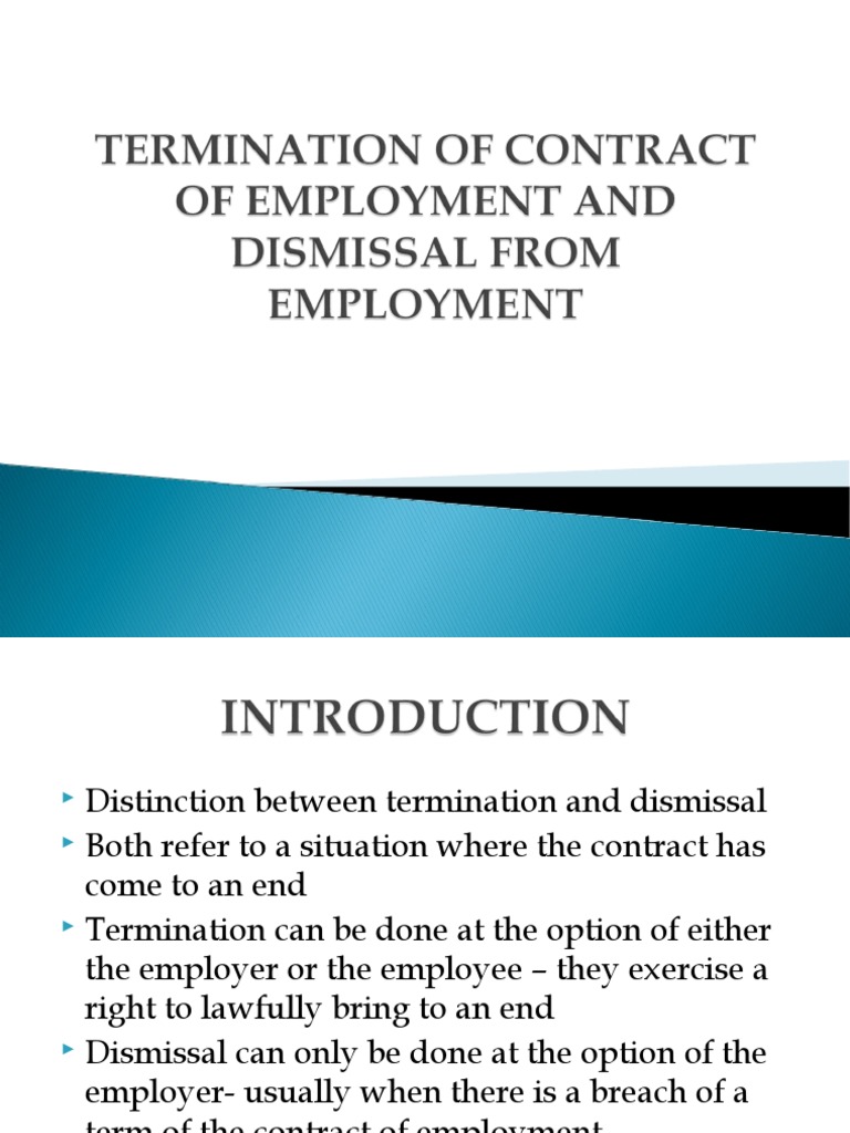 Termination of Contract of Employment and Dismissal 2023 | PDF ...