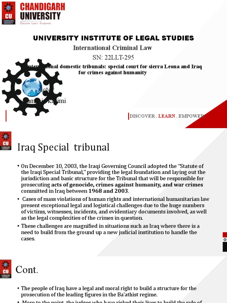 International Domestic Tribunal Special Court For Sierra Leona Iraq For