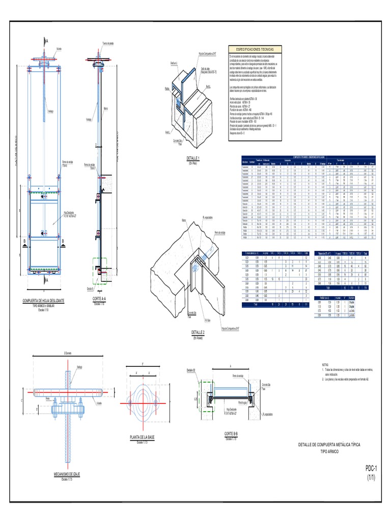 6.-Detalle de Compuerta PC | PDF | Tornillo | Acero