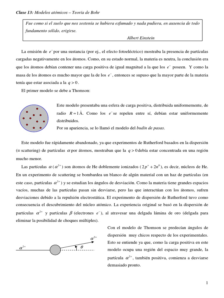 Modelos Atómicos: Bohr y Rutherford | PDF | Átomos | Núcleo atómico