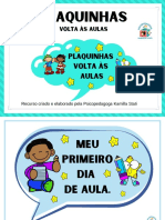 Plaquinha Volta As Aulas