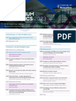 Auditorium Acoustics Final Programme