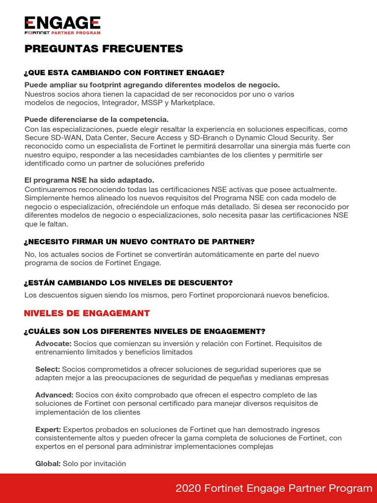 Cambios en el Programa Fortinet Engage | PDF
