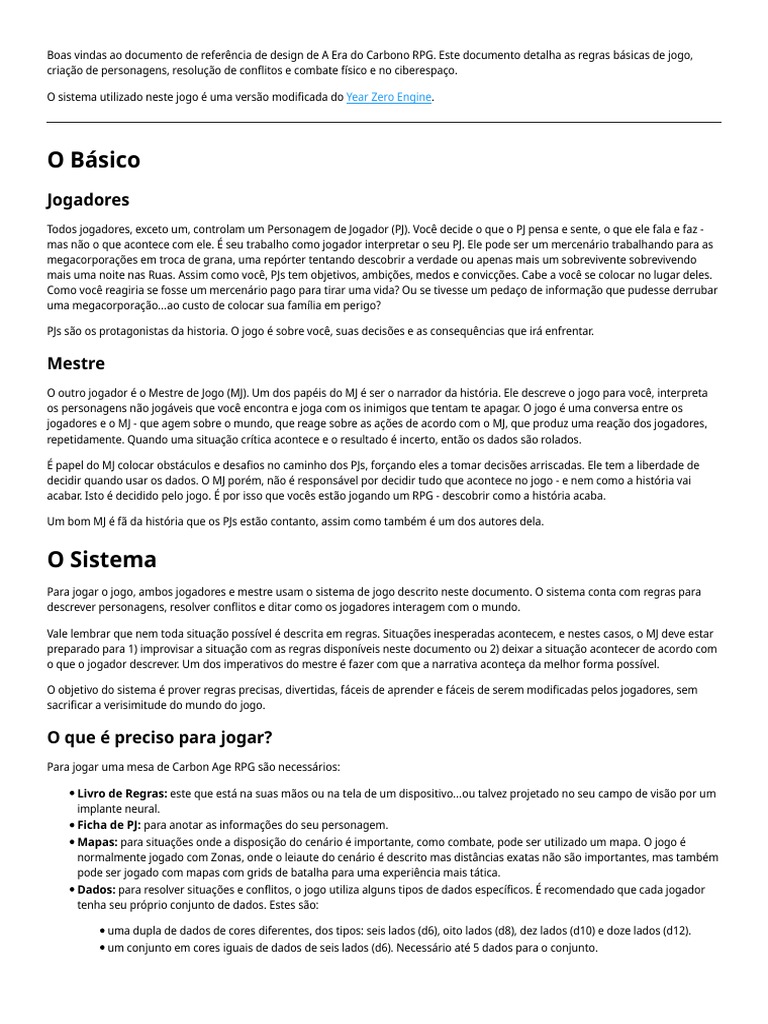 A era do carbono rpg srd pdf