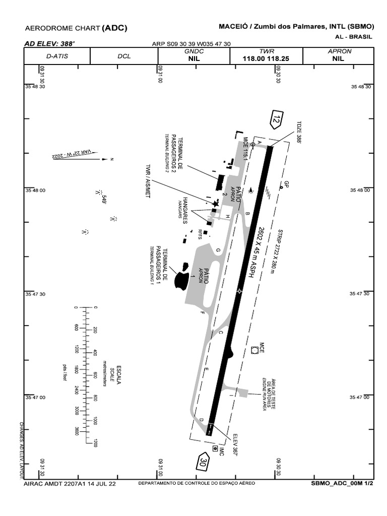 Aeroporto SBMO: Características e Layout | PDF | Controle de tráfego ...