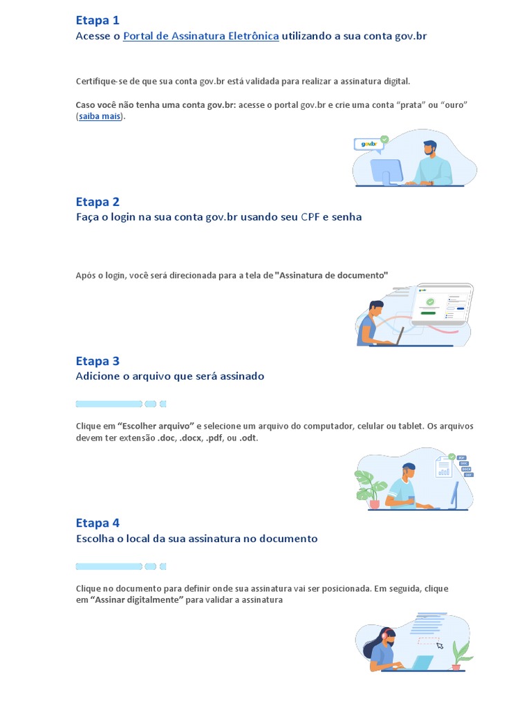 Passo a Passo: Assinatura Digital Gov.br | PDF