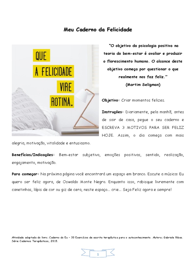 Caderno Da Felicidade | PDF | Felicidade | Bem-estar