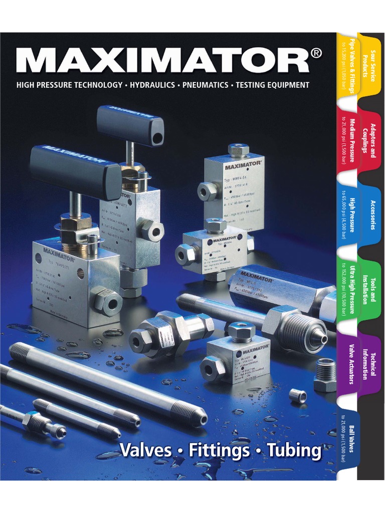 Catalogue Maximator Valves Fittings and Tubings 05 2011[1] PDF