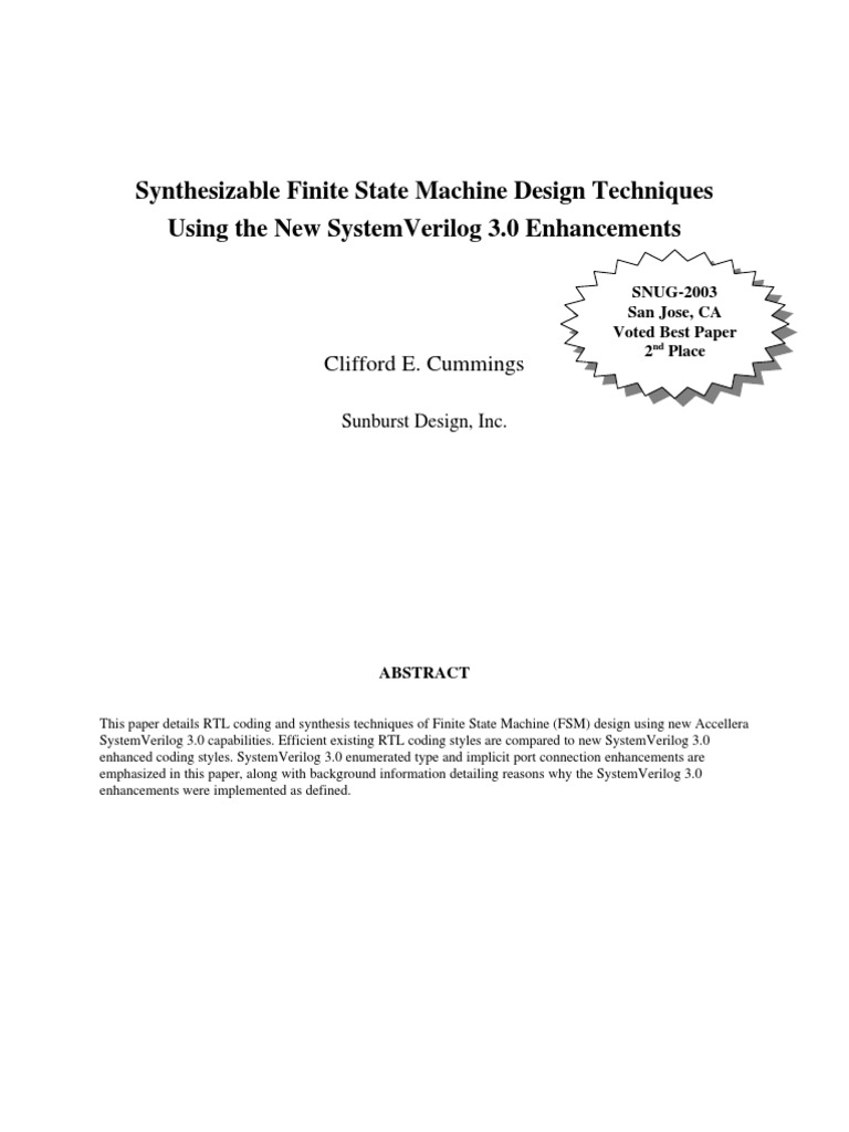 System Verilog FSM | PDF | Computers