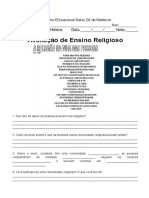 06 - Prova Agosto Ensino Religioso