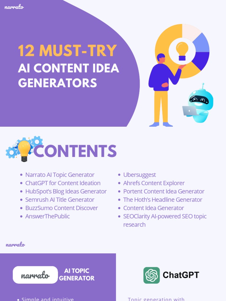 12 Must-Try AI Content Idea Generator Tools For Your Blog Posts and