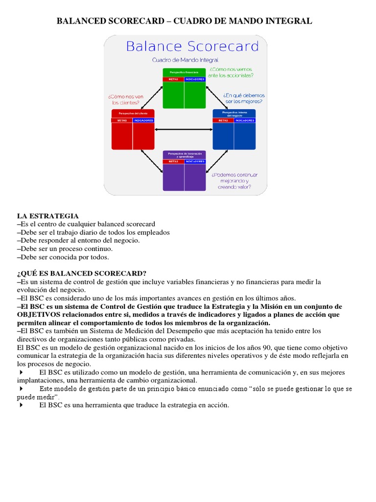 Balanced Scorecard 2 Llo | PDF | Planificación estratégica | Software