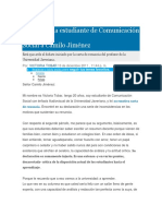 Carta de Una Estudiante de Comunicación Social A Camilo Jiménez