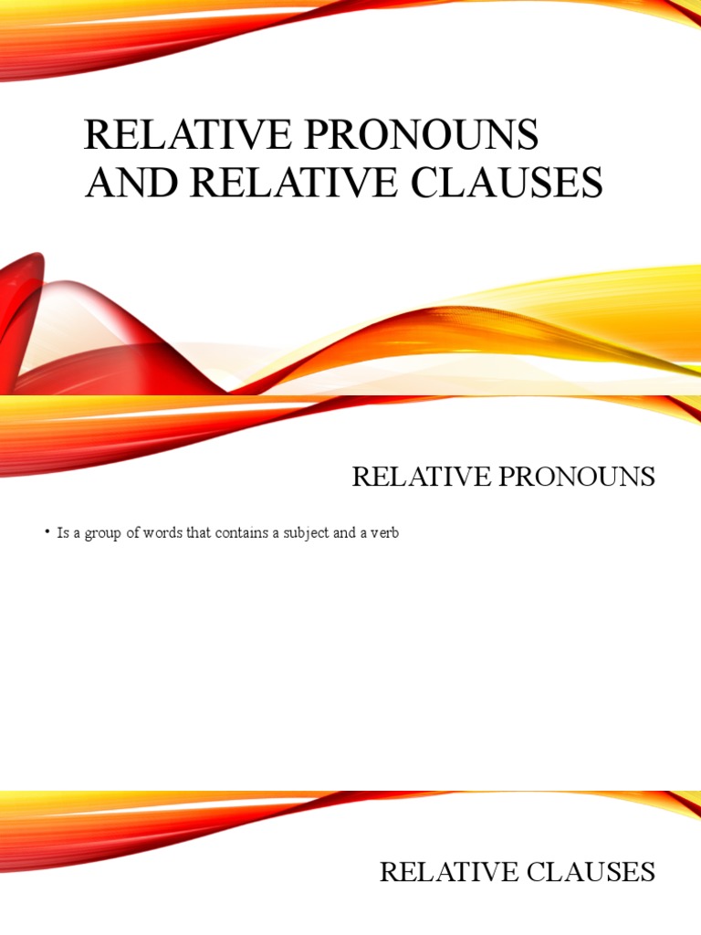 Relative Pronouns and Relative Clauses | PDF