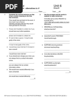 Focus 3 Unit 1 Test Odpowiedzi Grupa A I B | PDF